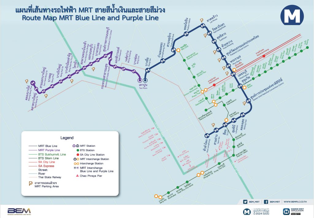 MRT Blue LIne Map Bangkok 